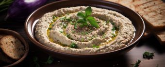 Photo of Baba Ghanoush as a dish in a high-end restaurant
